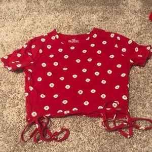 Red Baby tee w/ sunflowers